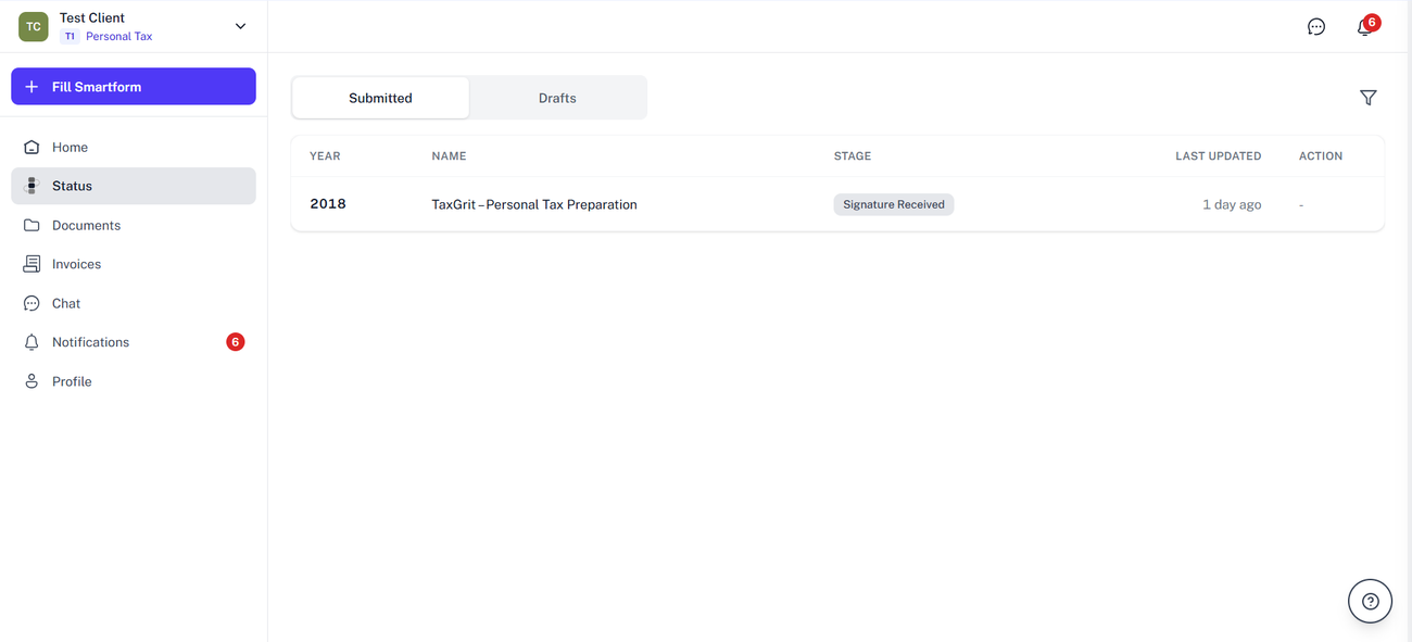 Client Status & Reminders
